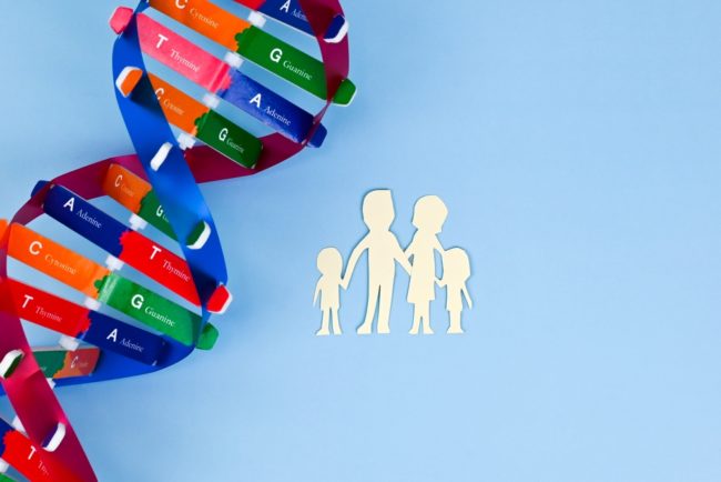 Dna,Helix,Structure,And,Family,Paper,Model.,Parents,And,Children.
