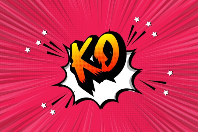 Ko,knockout,Retro,Game,On,Blue,Arcade,Background,.pixel,Art,.8